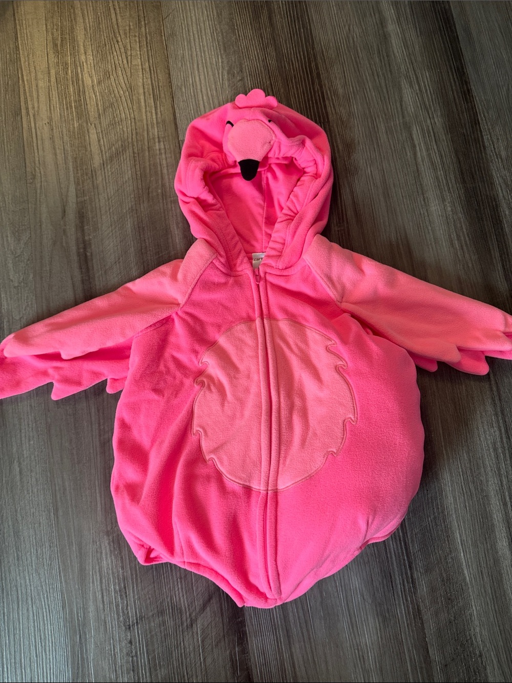 Carter’s Pink flamingo Halloween costume Tropical Bird 6-9M padded zip up baby - Picture 2 of 5